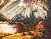 konrad magi Lake Puhajarv oil painting